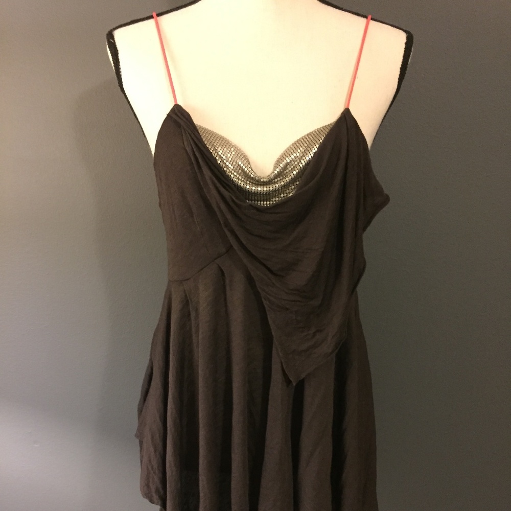 NWT Development Brown Jersey & Mesh Cami
